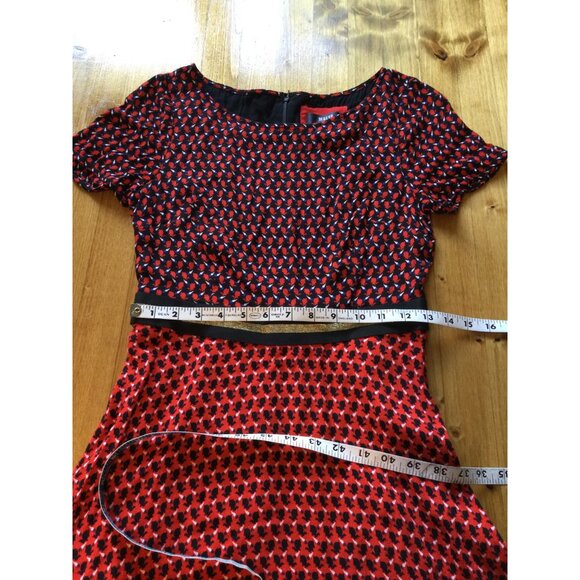 Anthropologie Maeve Amici Rabbit Print Red Dress Size 4 Career - Picture 11 of 12